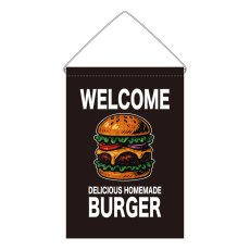 画像1: 吊下旗 WELCOME BURGER(黒) (1)