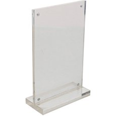 画像1: アクリルメニュー立て T型 小:A6サイズ No.46201 (1)