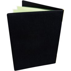 画像1: メニューブック 4P 波模様風 (黒) No.46246 (1)