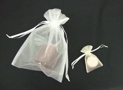 画像2: オーガンジーバッグ（オーガンジー袋・巾着袋）【Ｓ】ホワイト　 1束10枚入
