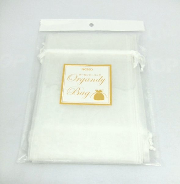 画像1: オーガンジーバッグ（オーガンジー袋）【Ｌ】ホワイト 10束100枚入 (1)