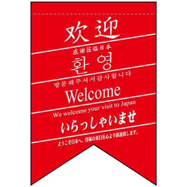 画像1: 変型タペストリー (リボンカット) いらっしゃい 3ヶ国版 No.24044 (1)
