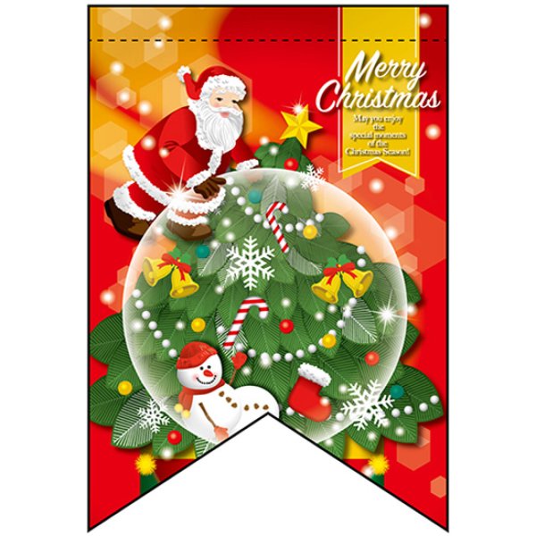 画像1: 変型タペストリー (リボンカット) Merry Christmas メリークリスマス ドーム No.25848 (1)