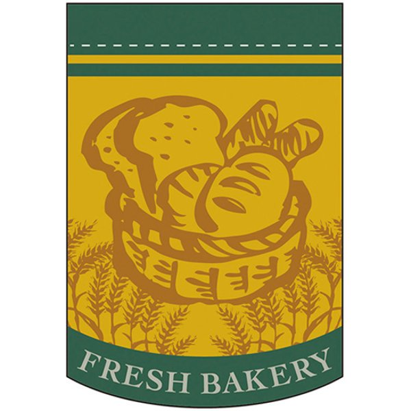 画像1: 変型タペストリー (円カット) FRESH BAKERY フレッシュベーカリー (緑) No.5867 (1)