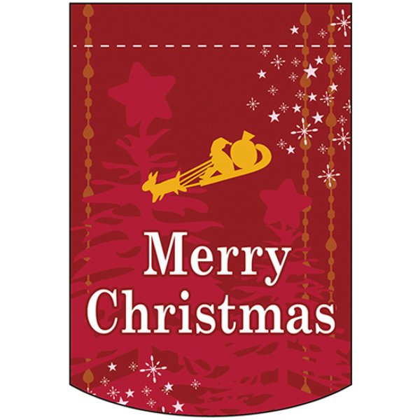 画像1: 変型タペストリー (円カット) Merry Christmas メリークリスマス (赤) No.5873 (1)
