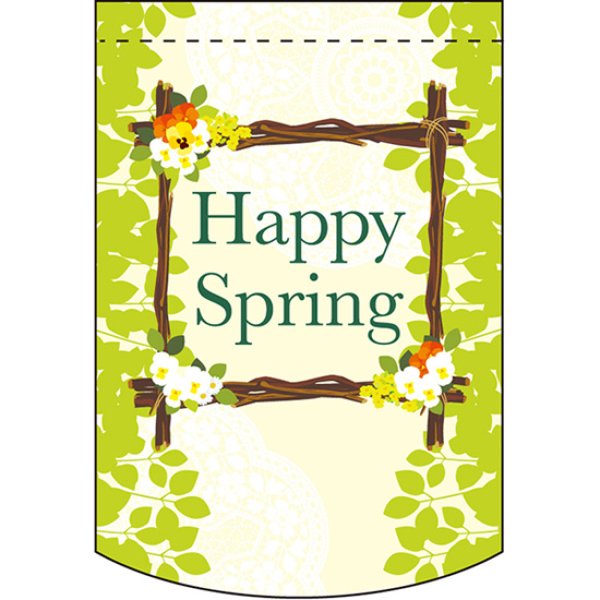 画像1: 両面フラッグ ミニ Happy Spring ハッピースプリング 春 No.61036 (1)