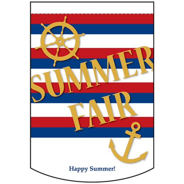 画像1: 両面フラッグ ミニ SUMMER FAIR サマーフェア ボーダー No.61050 (1)