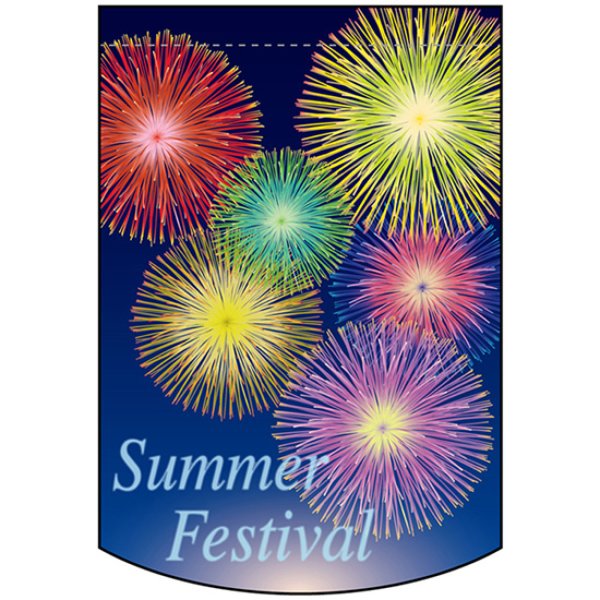 画像1: 両面フラッグ ミニ Summer Festival サマーフェスティバル 花火 No.61052 (1)
