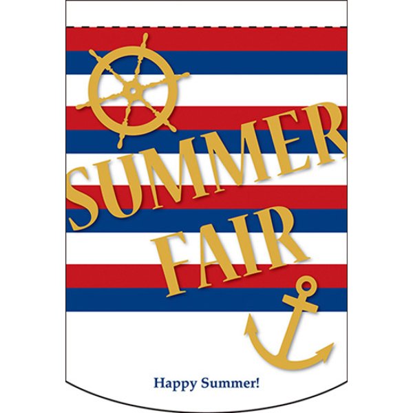 画像1: 変型タペストリー (円カット) SUMMER FAIR サマーフェア ボーダー No.61080 (1)
