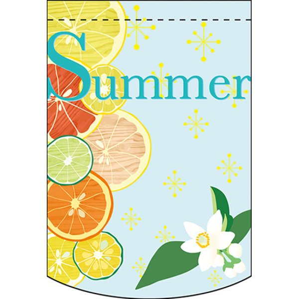 画像1: 変型タペストリー (円カット) Summer 夏 フルーツ No.61086 (1)