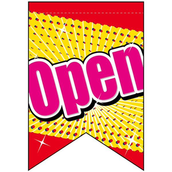 画像1: 変型タペストリー (リボンカット) Open オープン No.69394 (1)