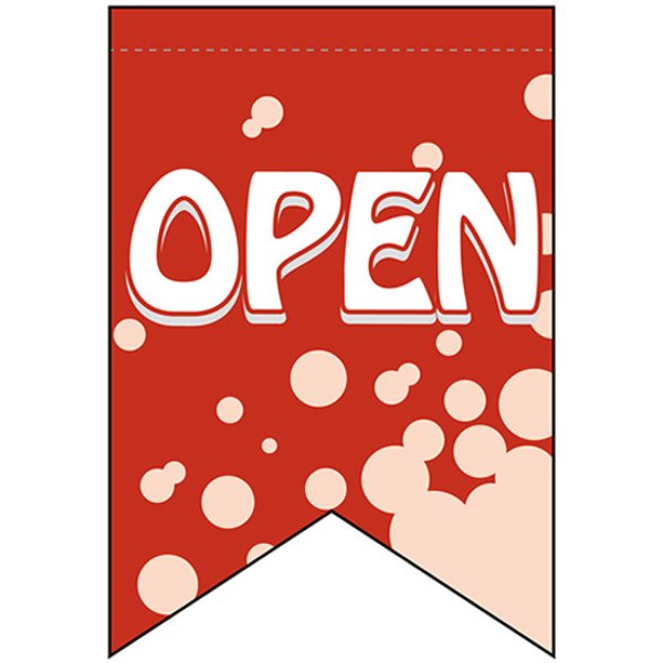 画像1: 変型タペストリー (リボンカット) OPEN オープン No.69395 (1)