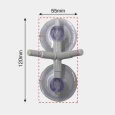 画像3: 両面フラッグポール ダブルフラッグ 2個吸盤式 白 丸パイプ26cm No.879 (3)