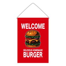 画像1: 吊下旗 WELCOME BURGER(赤) (1)