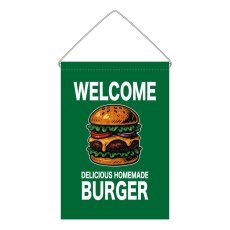 画像1: 吊下旗 WELCOME BURGER(緑) (1)