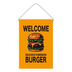 画像1: 吊下旗 WELCOME BURGER(黄) (1)