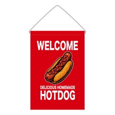 画像1: 吊下旗 WELCOME HOTDOG(赤) (1)