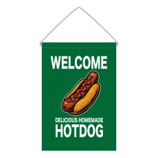 画像1: 吊下旗 WELCOME HOTDOG(緑) (1)