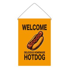 画像1: 吊下旗 WELCOME HOTDOG(黄) (1)