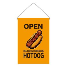 画像1: 吊下旗 OPEN HOTDOG(黄) (1)