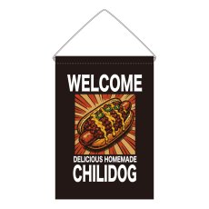 画像1: 吊下旗 WELCOME CHILIDOG(黒) (1)