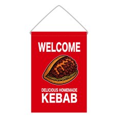 画像1: 吊下旗 WELCOME KEBAB(赤) (1)