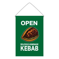 画像1: 吊下旗 OPEN KEBAB(緑) (1)