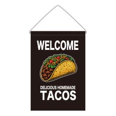 画像1: 吊下旗 WELCOME TACOS(黒) (1)