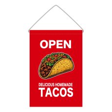 画像1: 吊下旗 OPEN TACOS(赤) (1)
