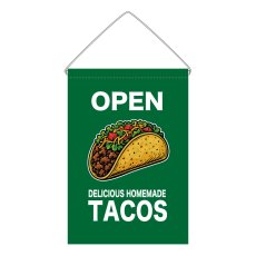 画像1: 吊下旗 OPEN TACOS(緑) (1)