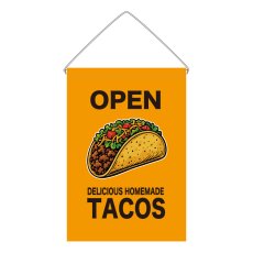画像1: 吊下旗 OPEN TACOS(黄) (1)