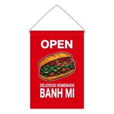 画像1: 吊下旗 OPEN BANH MI(赤) (1)