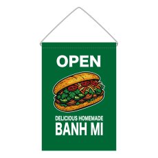 画像1: 吊下旗 OPEN BANH MI(緑) (1)