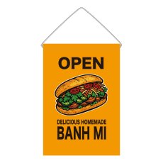 画像1: 吊下旗 OPEN BANH MI(黄) (1)
