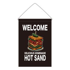 画像1: 吊下旗 WELCOME HOT SAND(黒) (1)