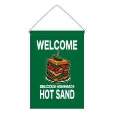 画像1: 吊下旗 WELCOME HOT SAND(緑) (1)