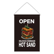 画像1: 吊下旗 OPEN HOT SANDO(黒) (1)