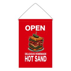 画像1: 吊下旗 OPEN HOT SANDO(赤 ) (1)