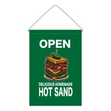画像1: 吊下旗 OPEN HOT SANDO(緑) (1)