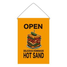 画像1: 吊下旗 OPEN HOT SANDO(黄) (1)