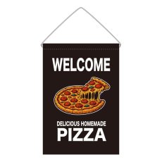 画像1: 吊下旗 WELCOME PIZZA(黒) (1)