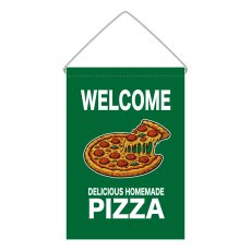 画像1: 吊下旗 WELCOME PIZZA(緑) (1)