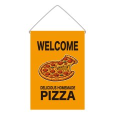 画像1: 吊下旗 WELCOME PIZZA(黄) (1)