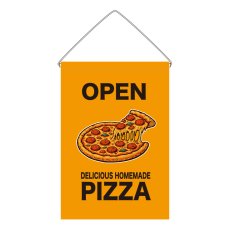 画像1: 吊下旗 OPEN PIZZA(黄) (1)