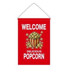画像1: 吊下旗 WELCOME POPCORN(赤) (1)