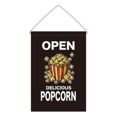 画像1: 吊下旗 OPEN POPCORN(黒) (1)