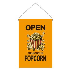 画像1: 吊下旗 OPEN POPCORN(黄) (1)