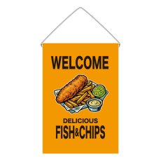 画像1: 吊下旗 WELCOME FISH&CHIPS(黄) (1)