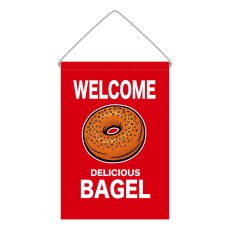 画像1: 吊下旗 WELCOME BAGEL(赤) (1)