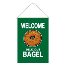画像1: 吊下旗 WELCOME BAGEL(緑) (1)